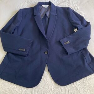 NWT Old Navy Ponte blazer navy blue stretch knit career office size XXL